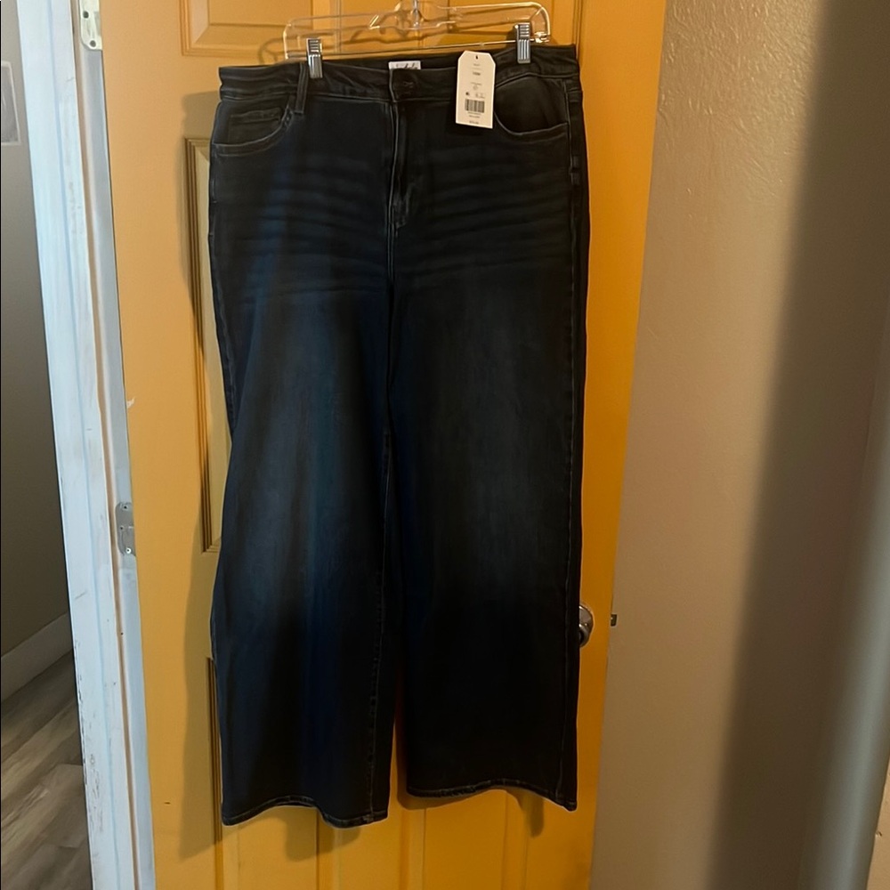 16W Women's WONDERLY Dark Wash Wide-Leg Jeans NWT